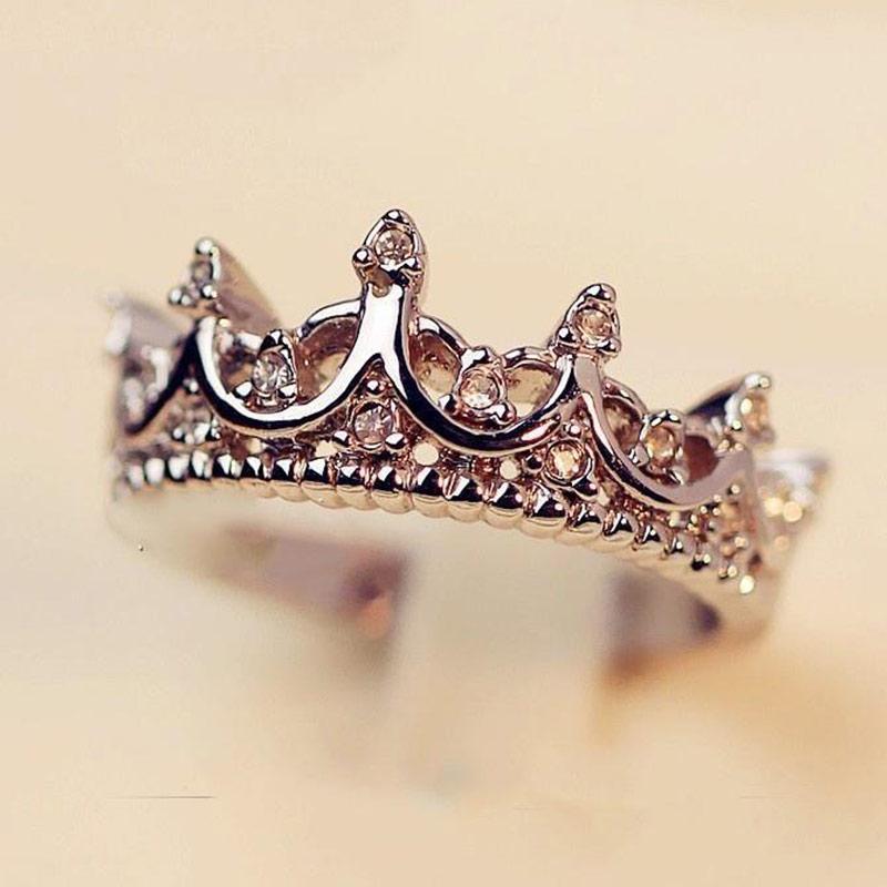 Jual Best Korean Diamond Crown Ring Personalized Fashion Ring Rose Gold Online April 2021 Blibli