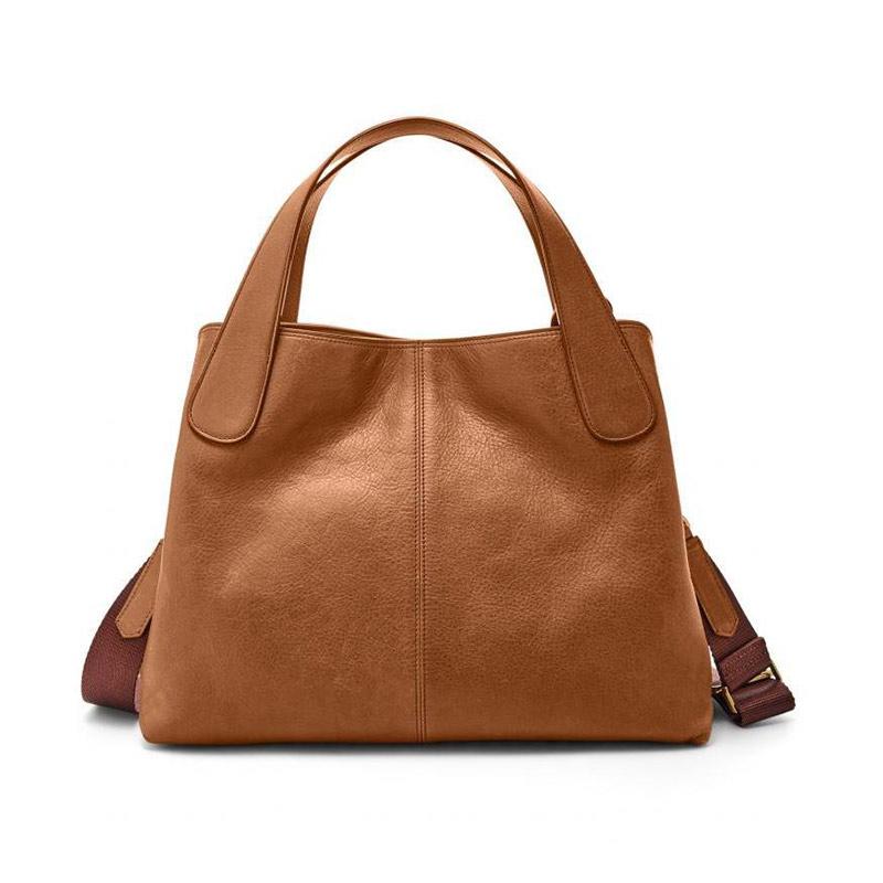 Fossil maya leather satchel sale