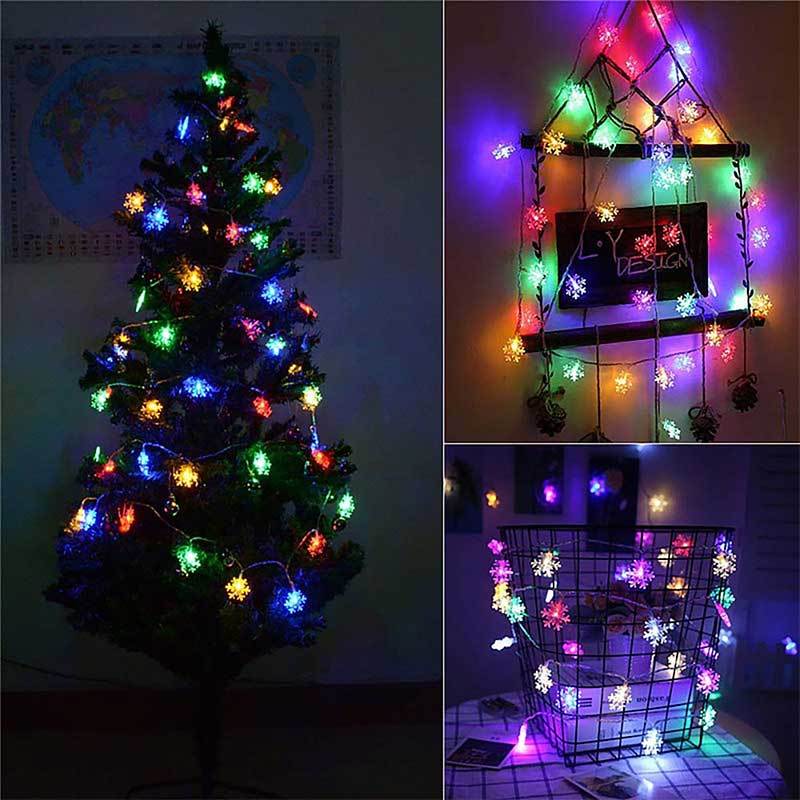 Jual Eds Snowflake Decorative Christmas Led Light Strings With Eu