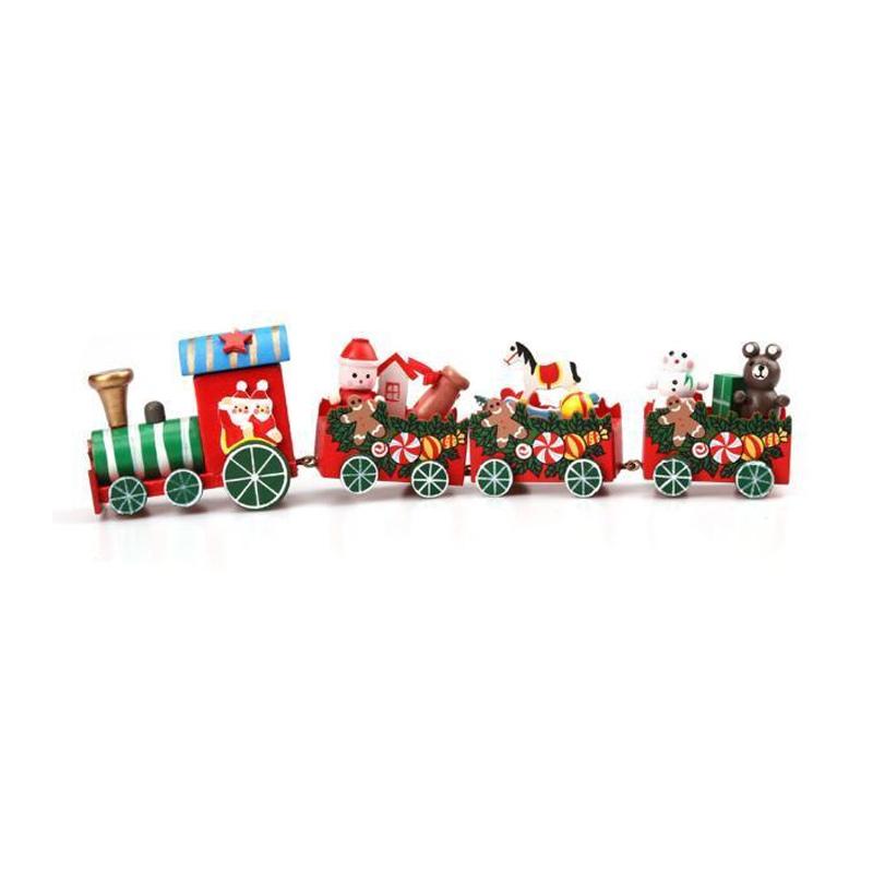Jual Best Wood Christmas Xmas Train Decoration Decor Gift 4 Pcs