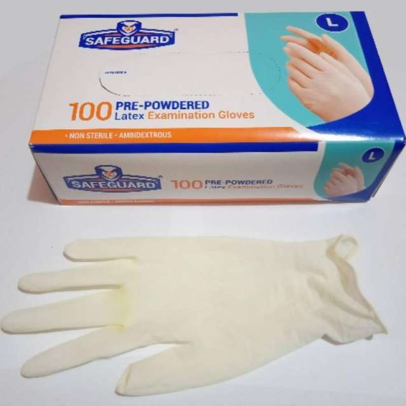 Jual Sarung Tangan Latex Safeguard/ Sarung Tangan Karet Medis