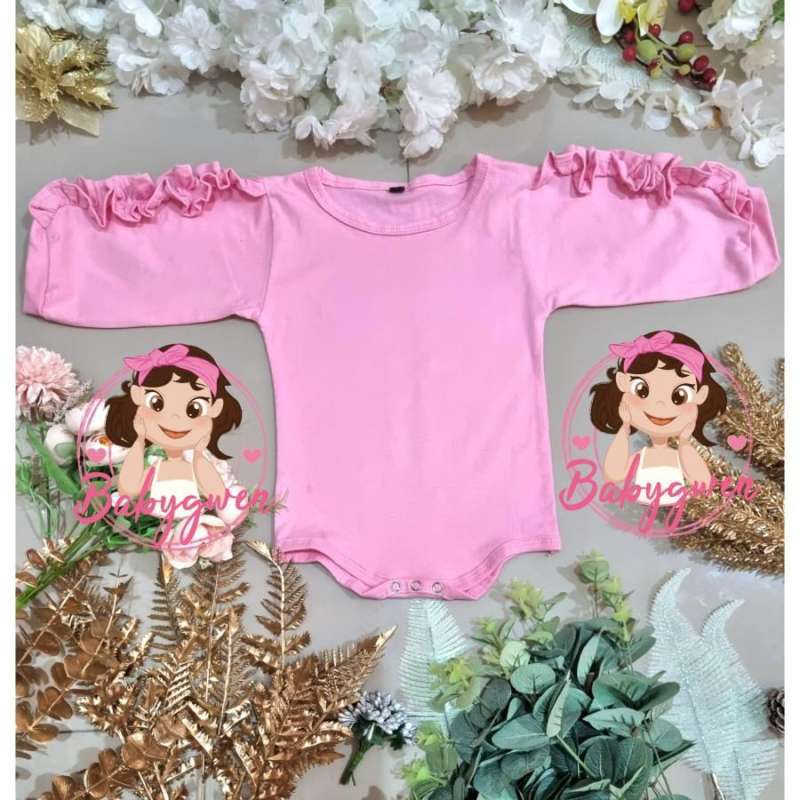 Jual Baju Jumper Romper Bayi Anak Perempuan Polos Warna Pink