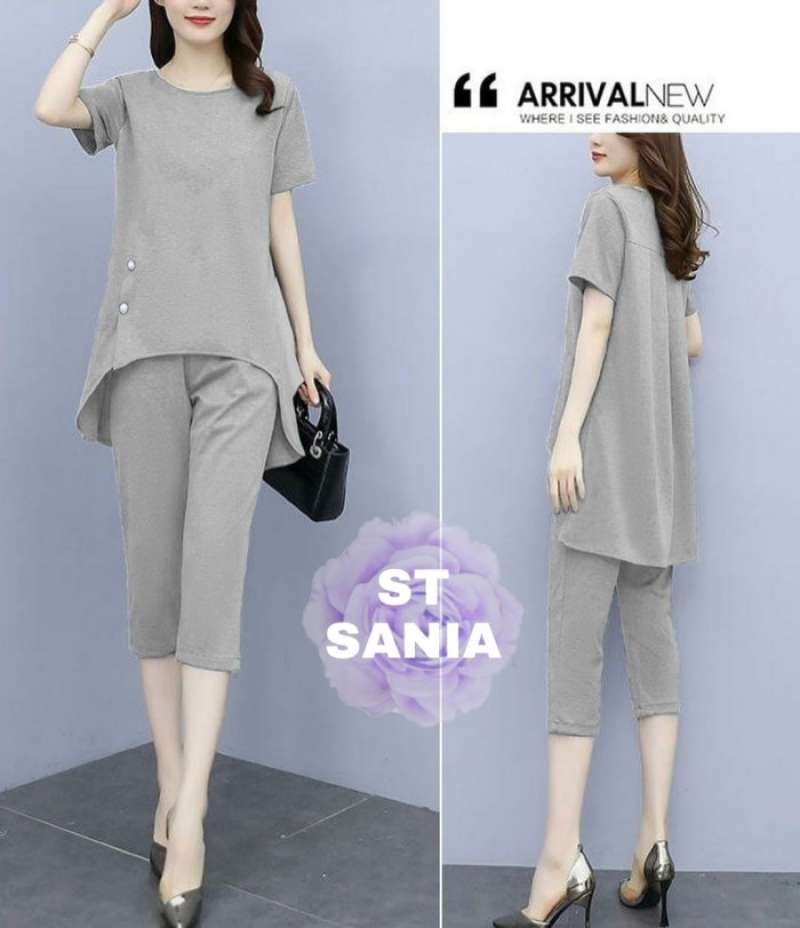 Setelan Wanita Celana Pendek Baju Korea Style Set Casual Santai Harian