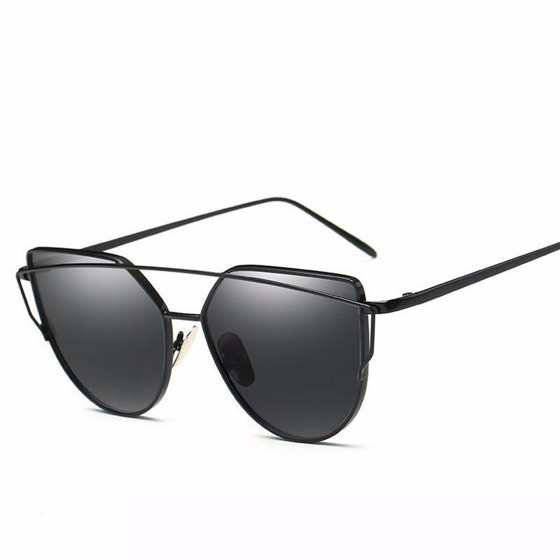 2020 Twin Beams Metal Frame Round Sunglasses Women Fashion Retro Eyewear UV400