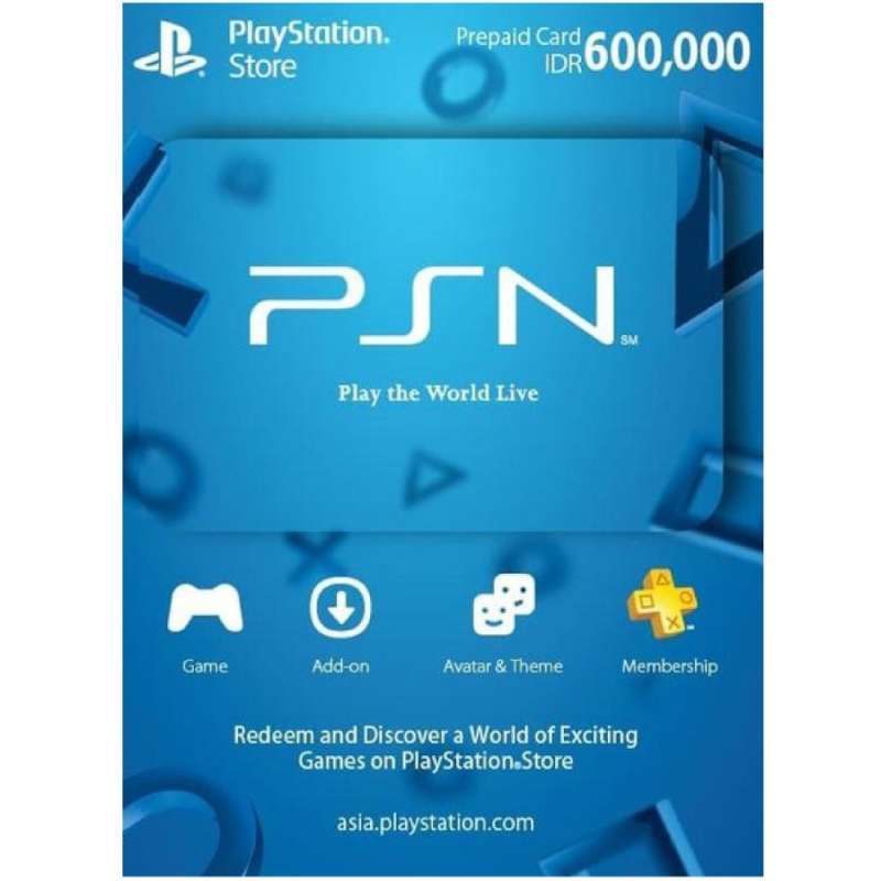 Jual PSN Card Playstation IDR 600.000 600000 600K Network