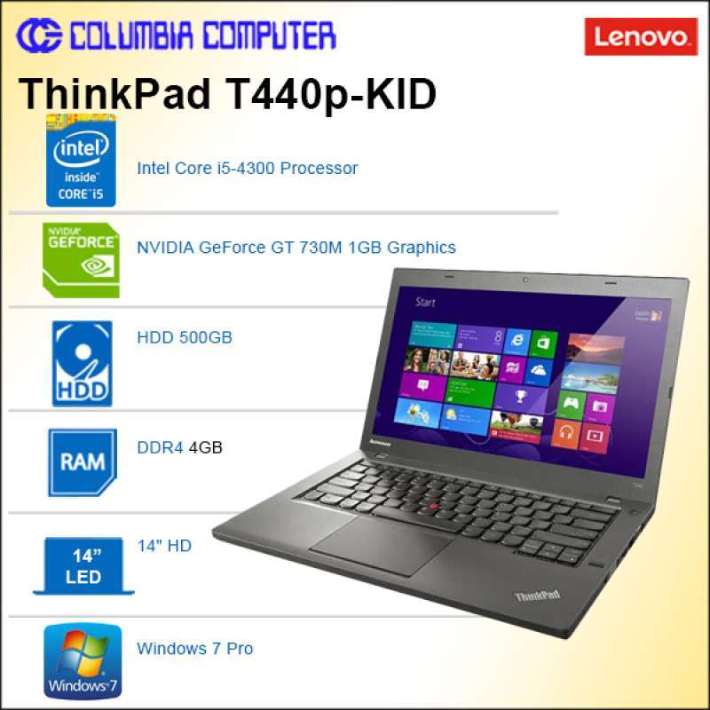 Lenovo ThinkPad T440P-KID Notebook [Intel Core i5-4300M/8 GB/500 GB  16GB/14 Inch]
