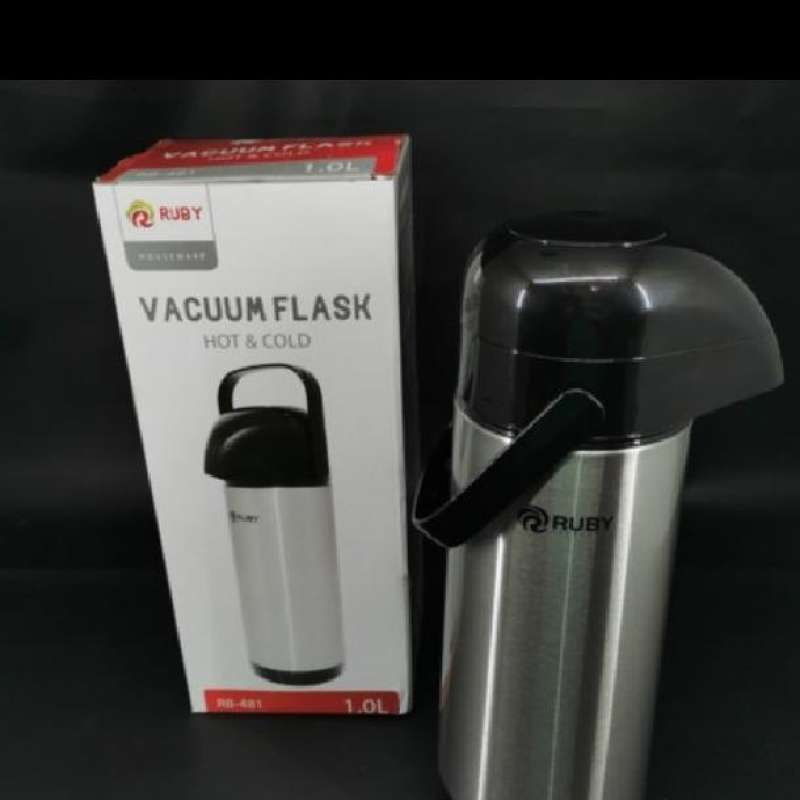 liter flask pil Termos Pencet Air Panas Liter Vacuum flask ruby Liter -Dispenser