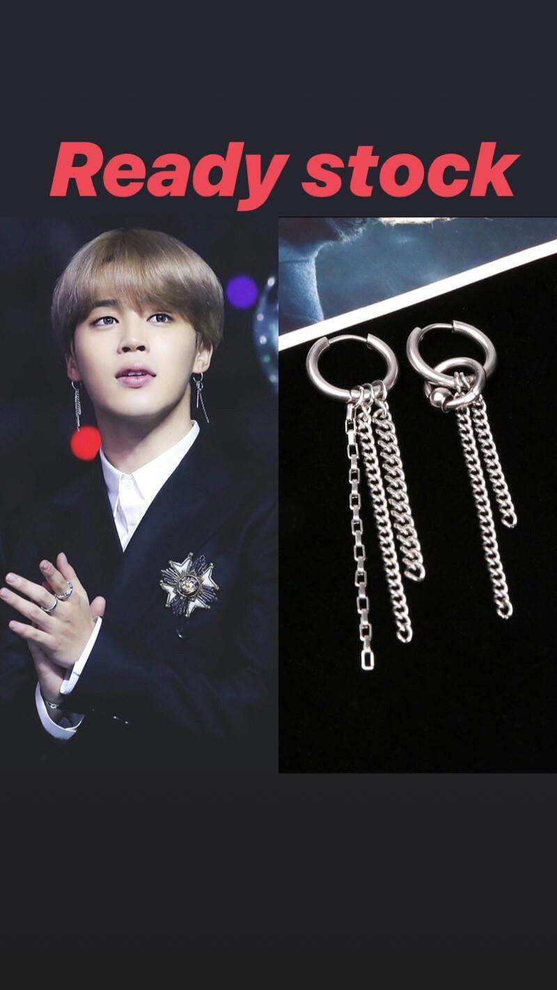 Jual BTS JIMIN earrings Anting Juntai Rantai Park Jimin di Seller