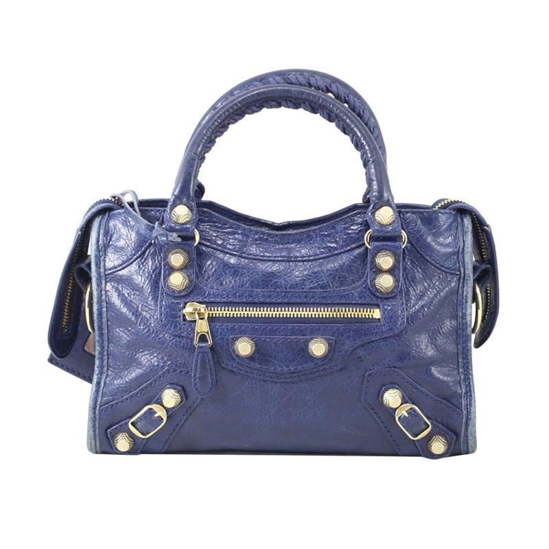 balenciaga mini city navy blue