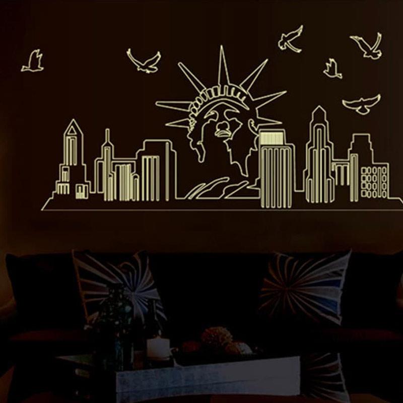samhez abq9622 new york glow in the dark wall sticker 60 x 90 cm