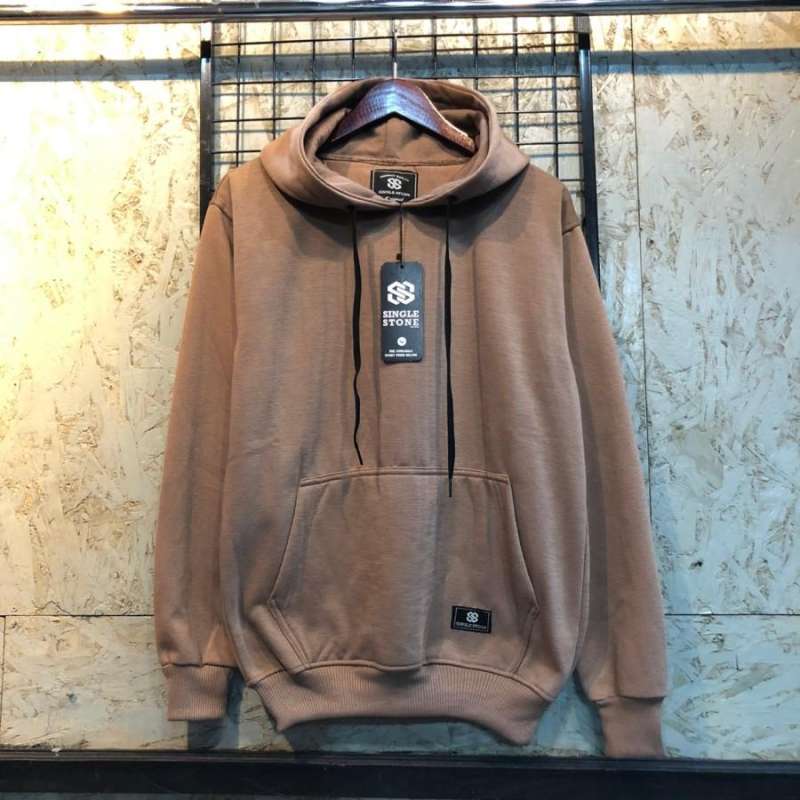 Jual Jaket Sweater Hoodie Simple Polos Pria Wanita Tebal Toraim