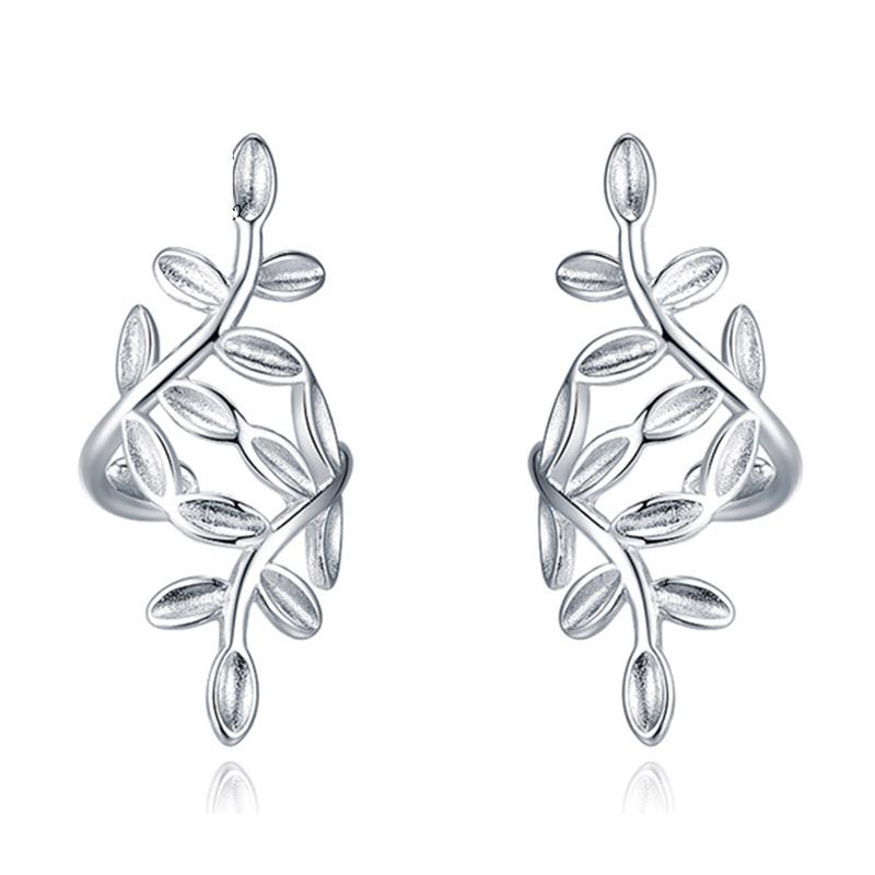 Jual H Ikea Woman S Metal Leaves Ear Bones Clips Korean Style Sweet Clip Earrings Jewelry Silver 1 Pair Online September 2020 Blibli Com