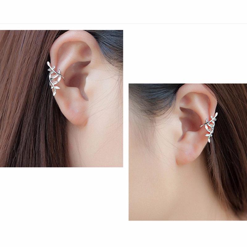 Jual H Ikea Woman S Metal Leaves Ear Bones Clips Korean Style Sweet Clip Earrings Jewelry Silver 1 Pair Online September 2020 Blibli Com