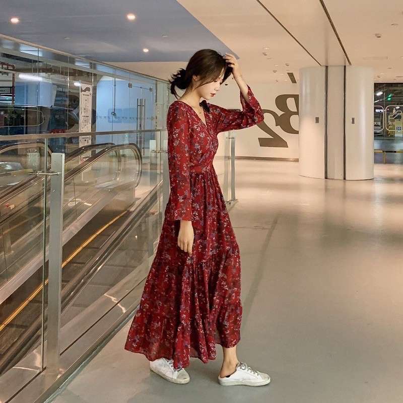 Midi dress korean style sales