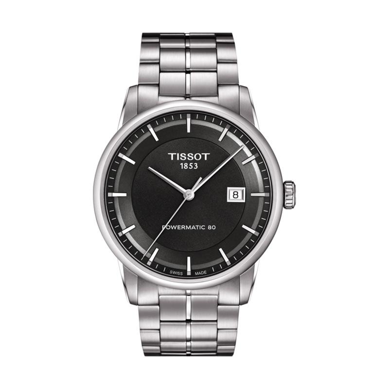 TISSOT Powermatic 80 Automatic Men Black Dial Stainless Steel Strap Jam Tangan Pria T086.407.11.061.00