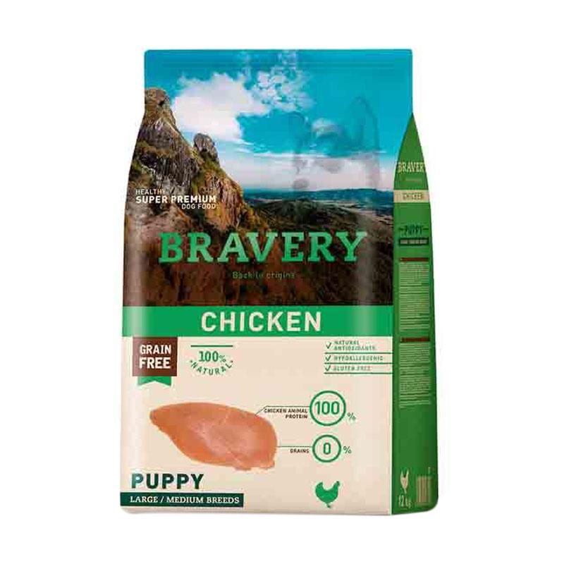 Jual Bravery Puppy Chicken Large Medium Breeds Grain Free Dog Food 4kg Online Desember 2020 Blibli