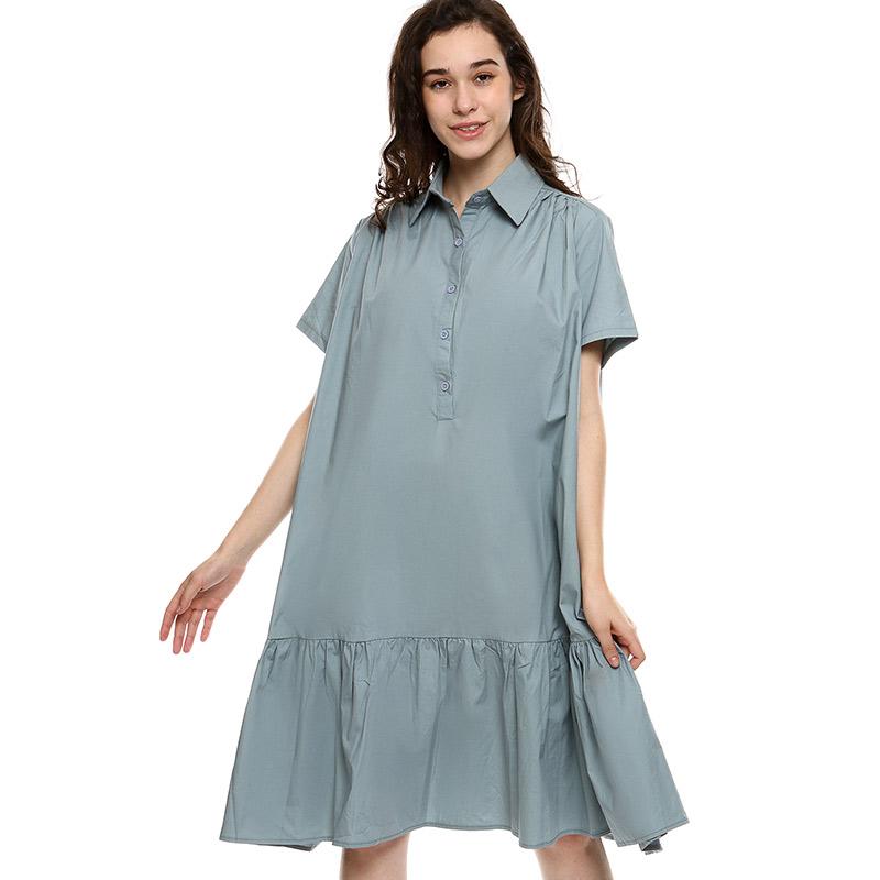 8118 Midi Peplum Dress Wanita 