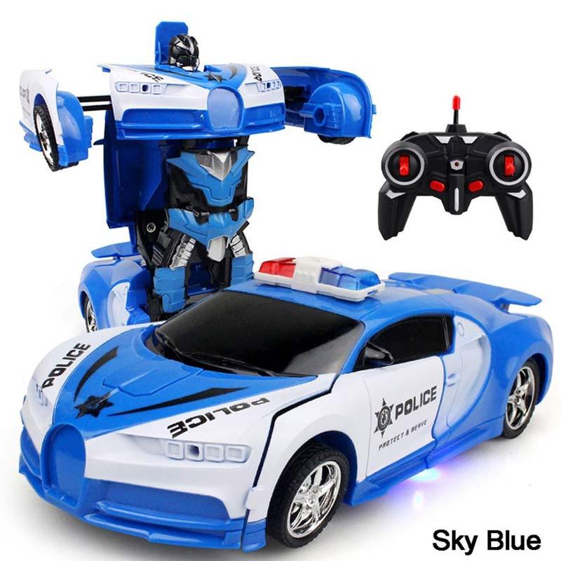 Jual H IKEA Deformation Car One Key Transforming Robot Toy Remote