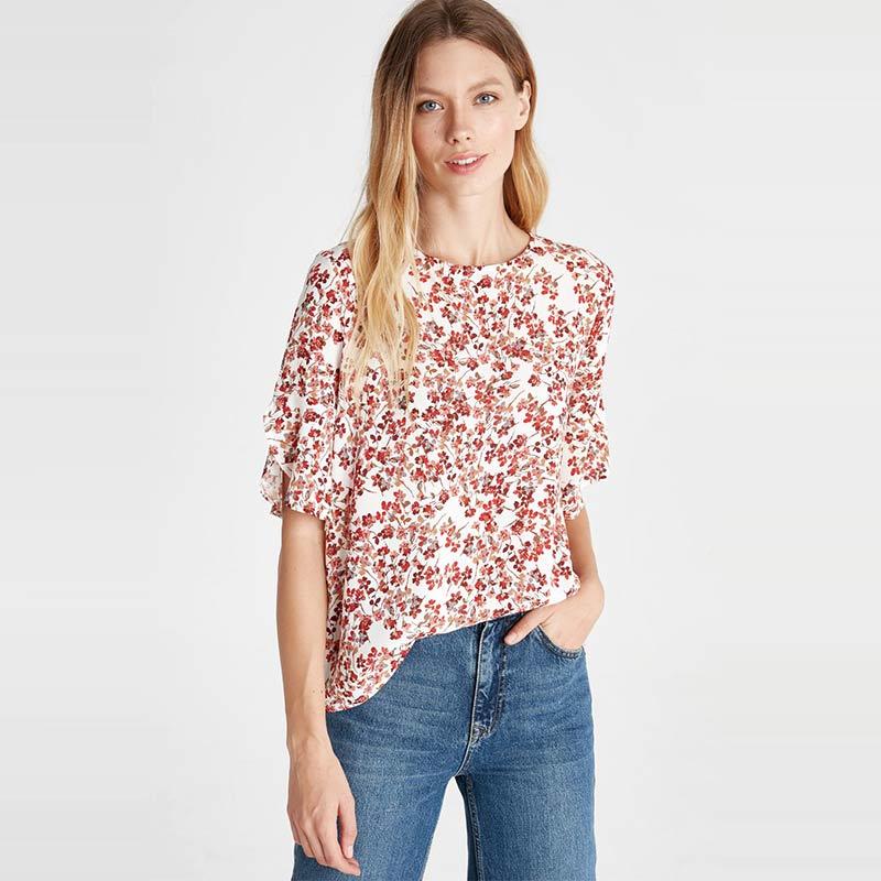 Jual Lc Waikiki Ruffle Detailed Sleeves Floral Viscose Blouse 9wh593z8 Online Mei 2020 Blibli Com
