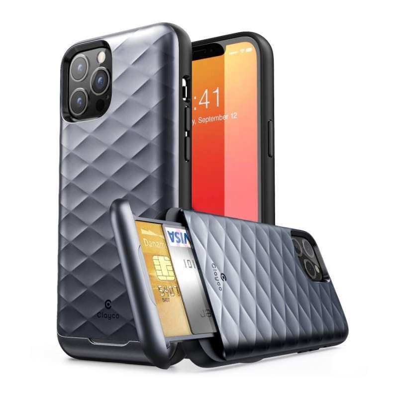 Jual Case iPhone 12 Pro Max Clayco Argos Wallet Card Slot Ori
