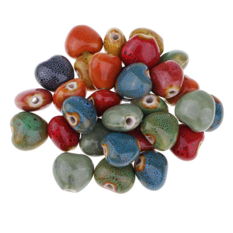 Jual Oem Heart Ceramic Porcelain Beads Charm For Diy Jewelry Making Material 30x 15mm Online Oktober 2020 Blibli Com