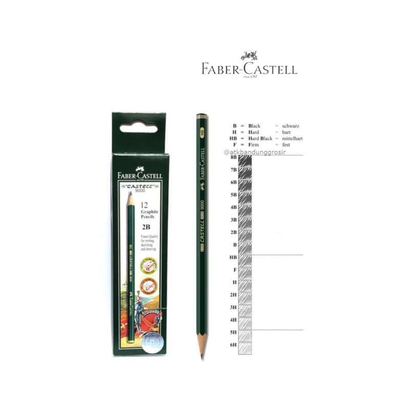 Graphite Sketch Pencil Set 12ct Faber-castell 9000 -art 8b - 2h