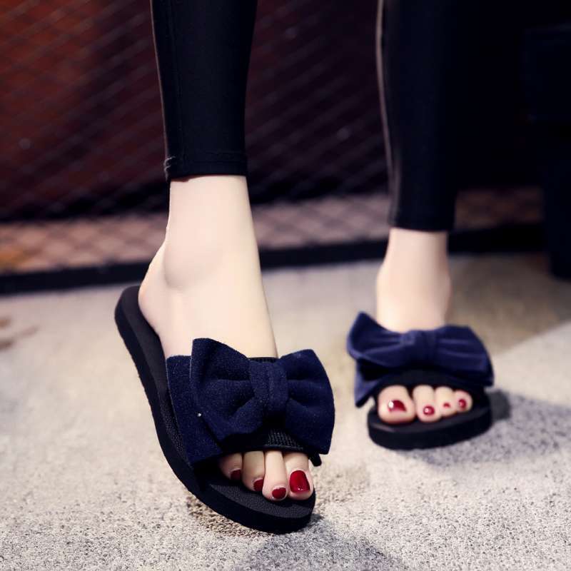 slip on bow sandals