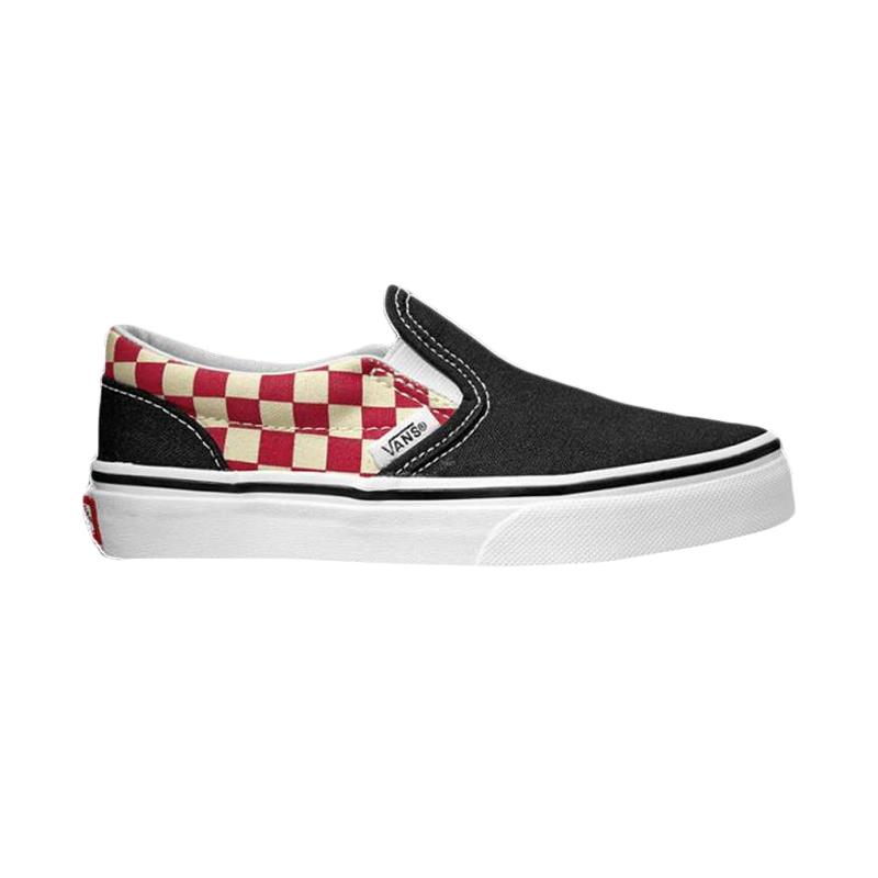 Jual Vans Kids Uy Classic Slip On Checkerboard Black Red Online November 2020 Blibli Com