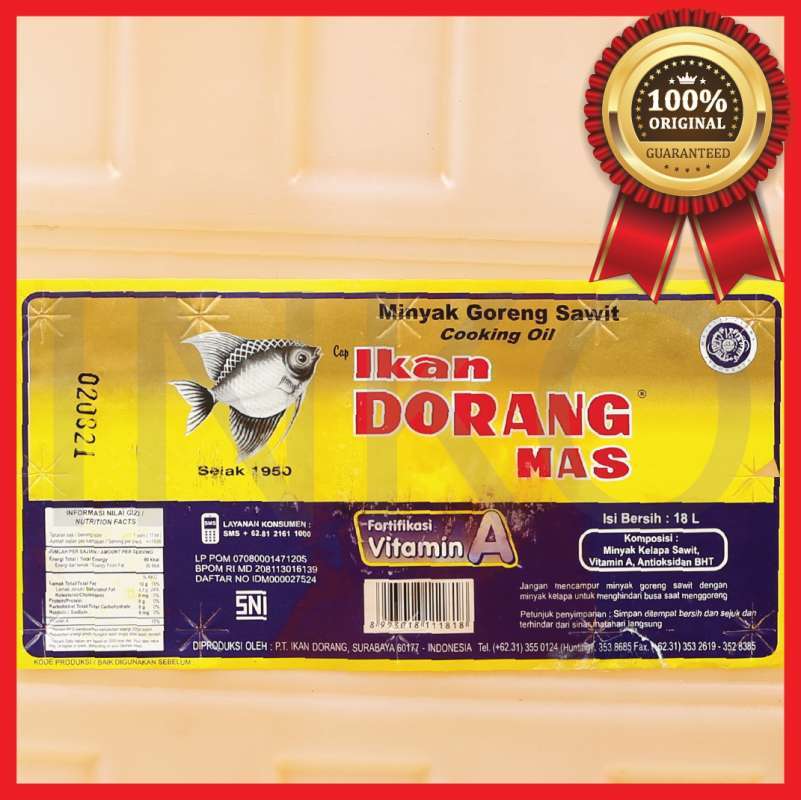 ikan dorang mas minyak goreng sawit cooking oil vitamin a jerigen 18l