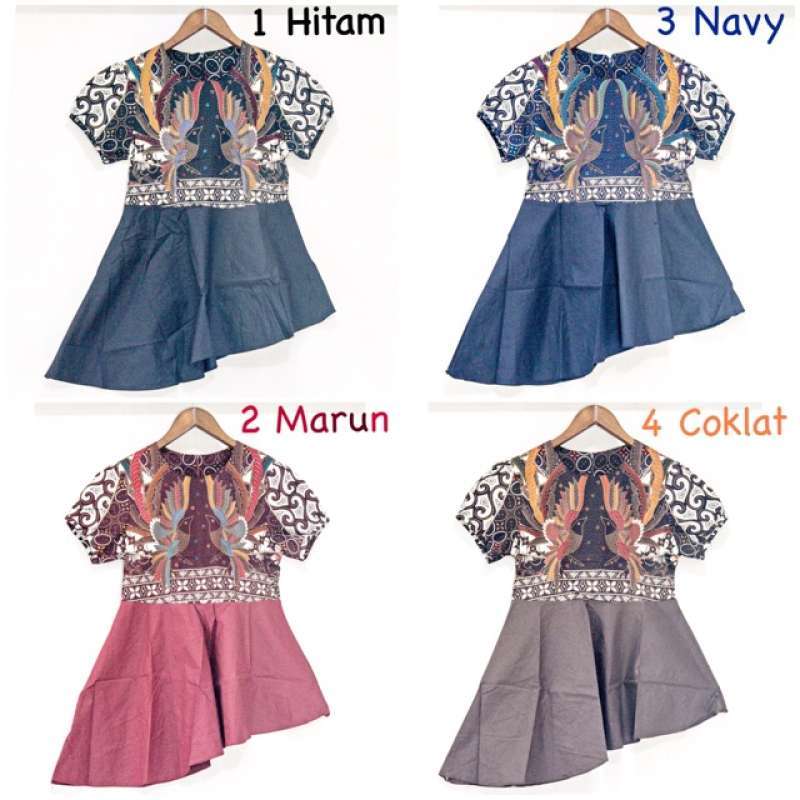 Jual Fy276 Baju Batik Wanita Lengan Pendek Untuk Kerja Kantoran Motif Kombinasi Bahan Katun Strecth Terbaru Juni 2021 Blibli
