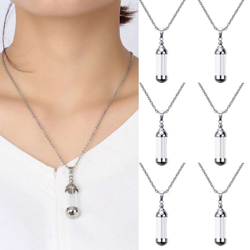 Jual 6Pcs Glass Vial Pendant Necklace 