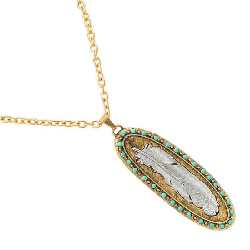 Promo Leaf Necklace Vintage Pendant 