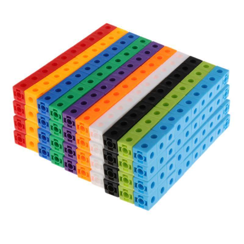 100x Early Education Cubes Linking Connecting Blocks Puzzles Interlocking Snap 
