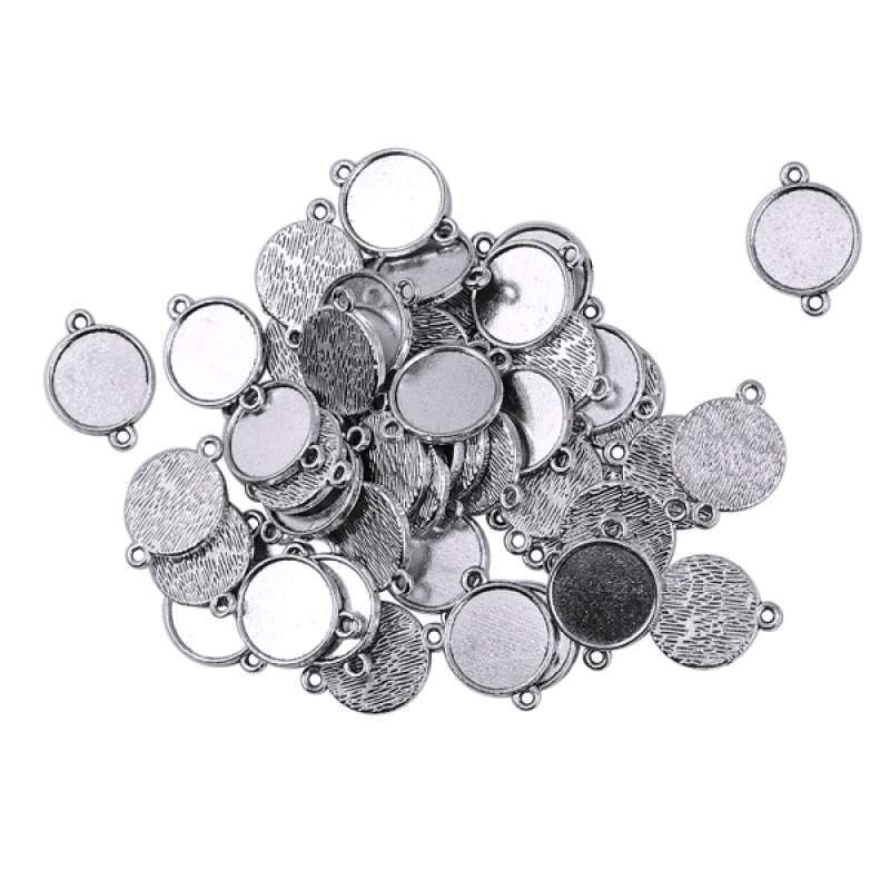 Promo 50pcs Blank Bezel Pendants Blanks 