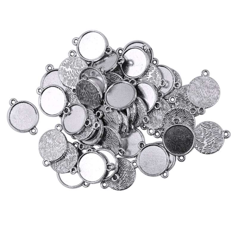 Promo 50pcs Blank Bezel Pendants Blanks 
