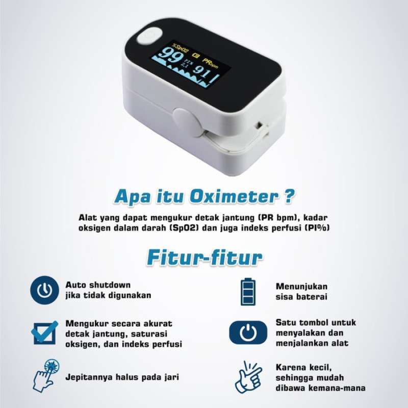 Jual Oximeter Oxymeter Fingertip Pulse Ukur Heartrate Kadar Oksigen Darah Ke Online November 2020 Blibli