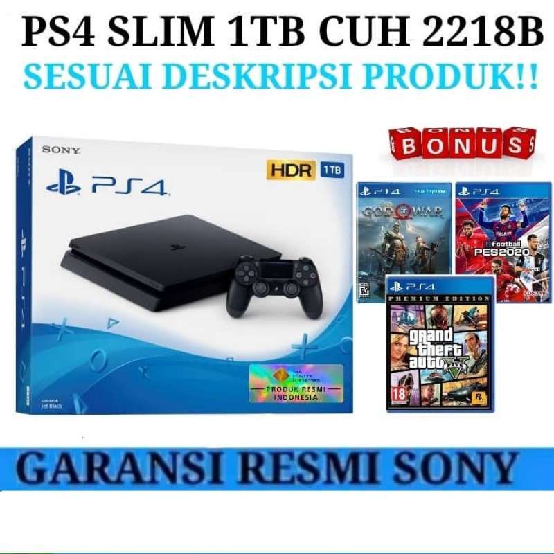 Jual Ps4 Slim 1tb Cuh 2218b Hitam Bonus God Of War Pes 2020 Gta 5 Online Desember 2020 Blibli
