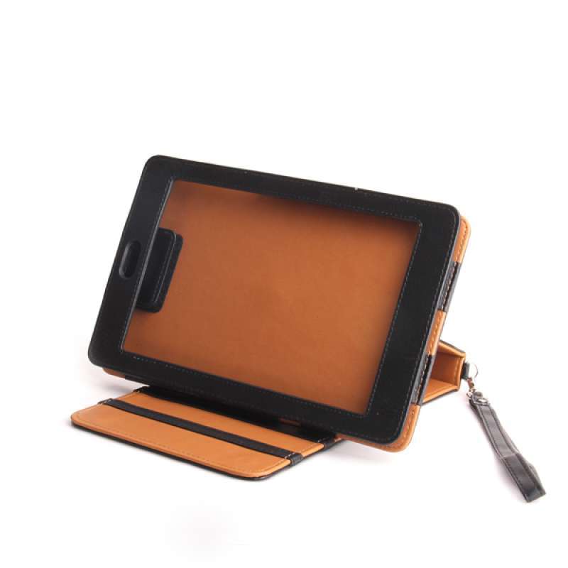 360 rotation pu leather folio cover case stand with hand strap compatible for google nexus 7 inch tablet accessories black