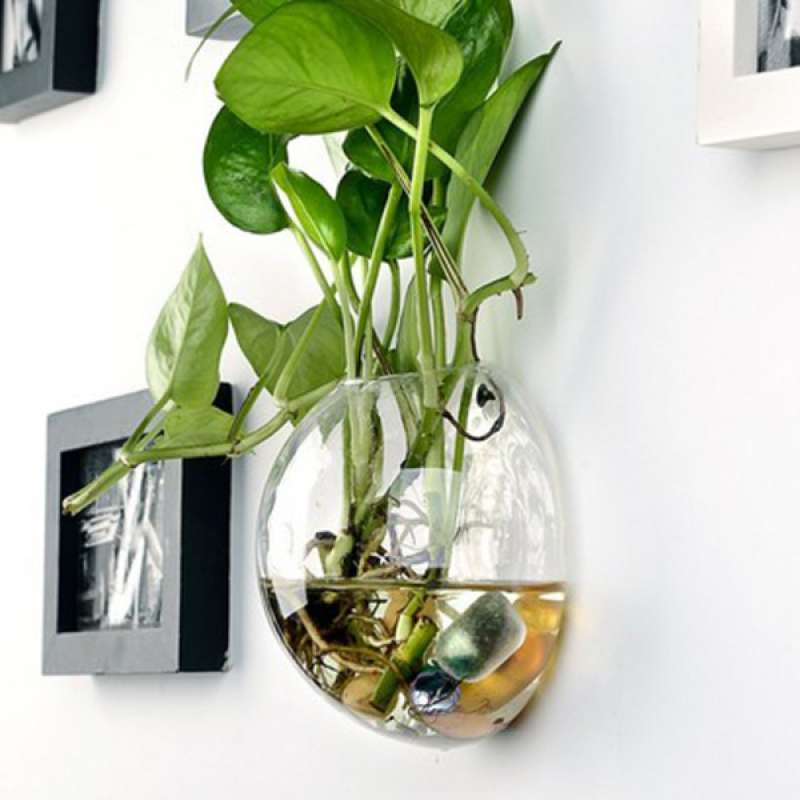4 x Creative Glass Flower Pot Hanging Planter Wall Container Home Art Decor 