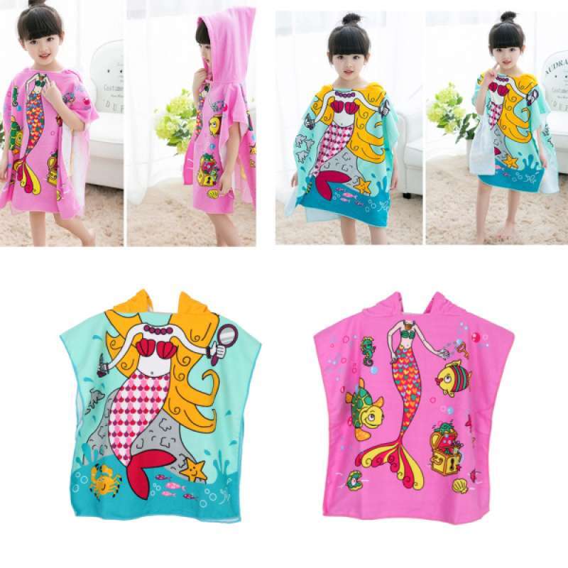 kids hooded beach poncho