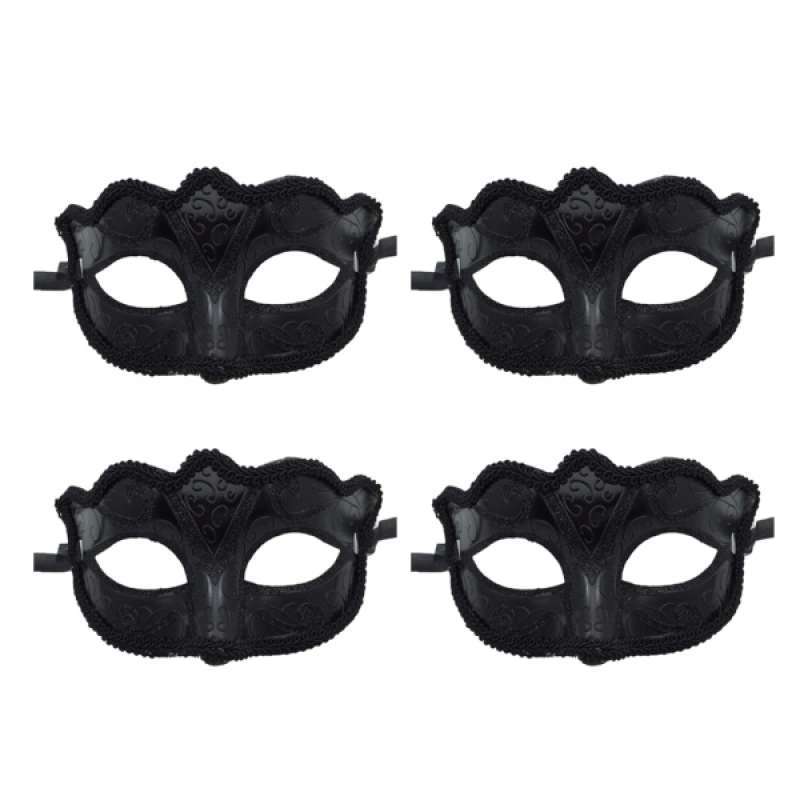 Jual 4 Pieces Women Mens Masquerade Ball Mask Venetian Party Eye Mask Black Terbaru Juli 21 Blibli