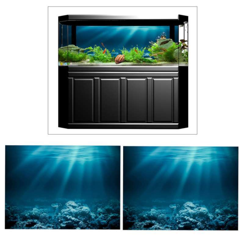 Jual 2x 3d Background Fish Tank Decor Poster Pictures For Aquarium Fish Tank 61x41cm Online April 2021 Blibli