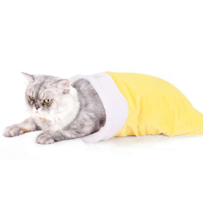 Jual Warm Yellow Berber Fleece Lined Cat Puppy Snugly Bed Sleeping Bag Portable Online November 2020 Blibli Com