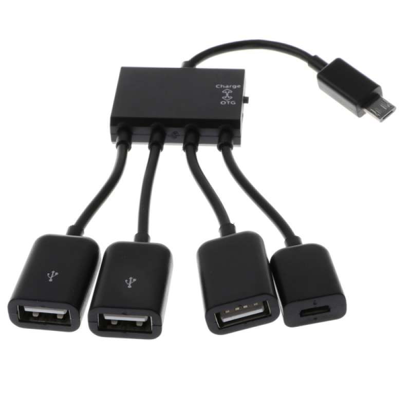 4 in 1 micro usb power charging otg hub cable for smartphone android tablet