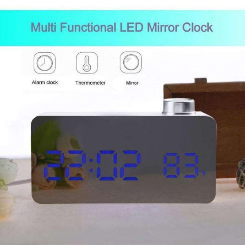 Jual Portable Modern Alarm Clock Digital Led Mirror Display Usb Battery Operated Online November 2020 Blibli Com