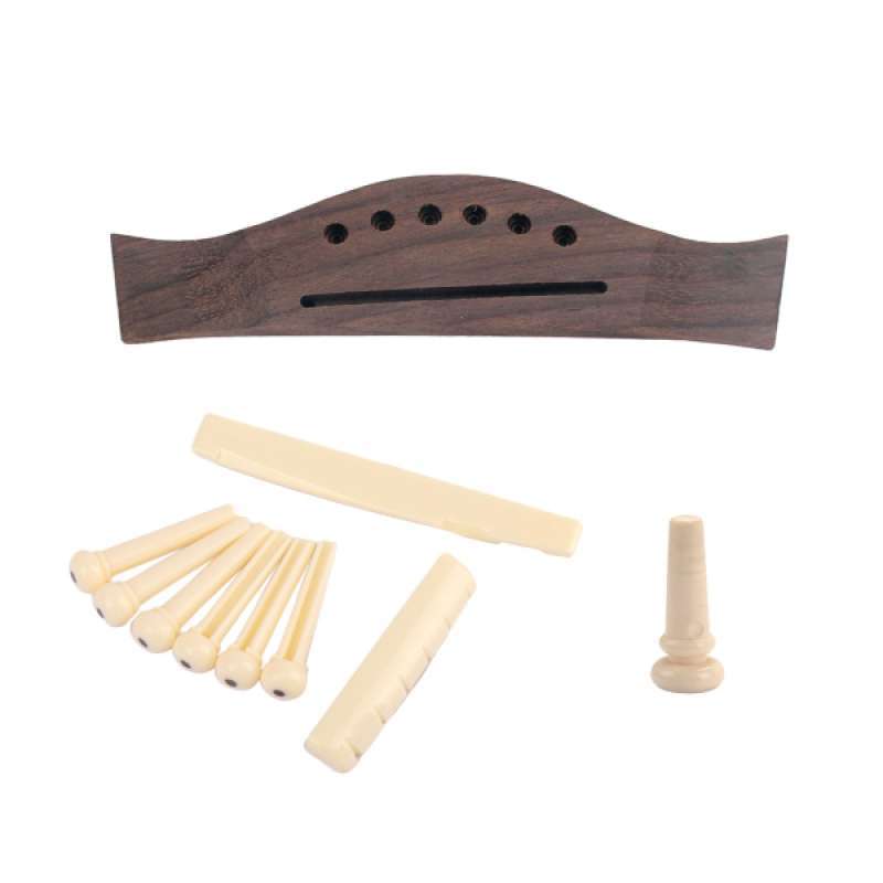 Rosewood Acoustic Guitar Bridge - Jual Guitar Rosewood Bridge Bone Bridge Pins Saddle Nut Set For Acoustic Guitar Online November 2020 Blibli