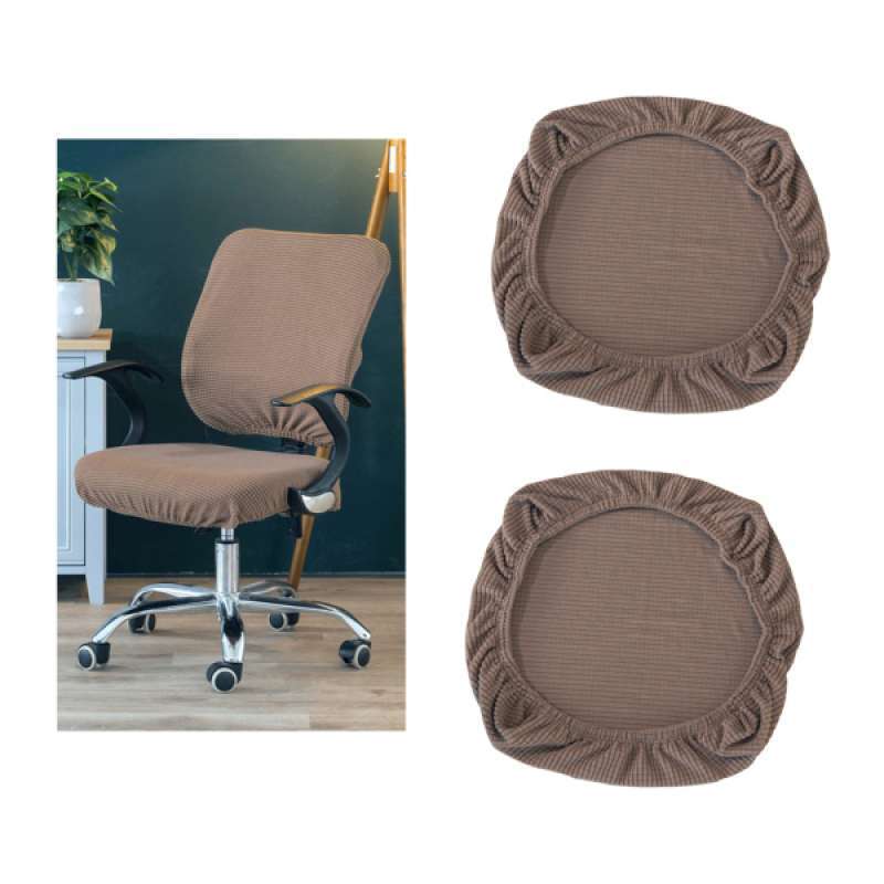 Jual 2x Dining Chair Seat Covers Stretch Fitted Dining Room Upholstered Chair Seat Cushion Cover Washable Furniture Protector Slipcovers Brown Online Februari 2021 Blibli