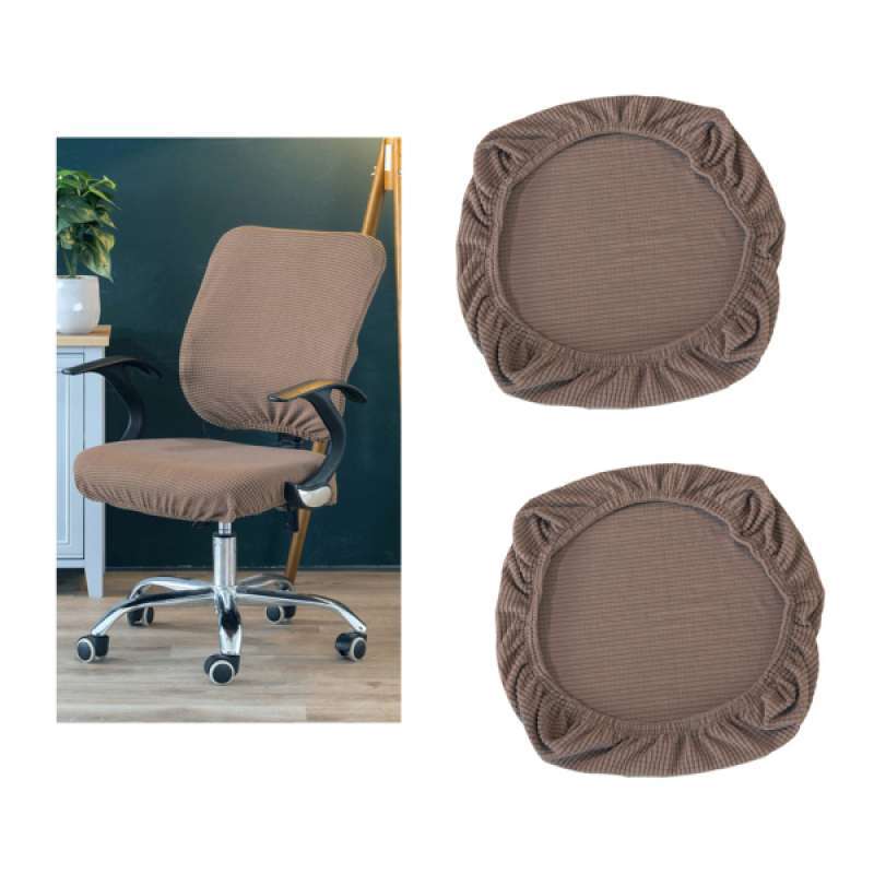 Jual 2x Dining Chair Seat Covers Stretch Fitted Dining Room Upholstered Chair Seat Cushion Cover Washable Furniture Protector Slipcovers Brown Online November 2020 Blibli Com
