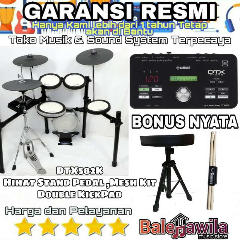 Drum Kit Elektrik YAMAHA DTX582K DTX582 K DTX 582K DTX 582 K ORIGINAL Drum Kit Electric YAMAHA DTX582K ORIGINAL Garansi Resmi