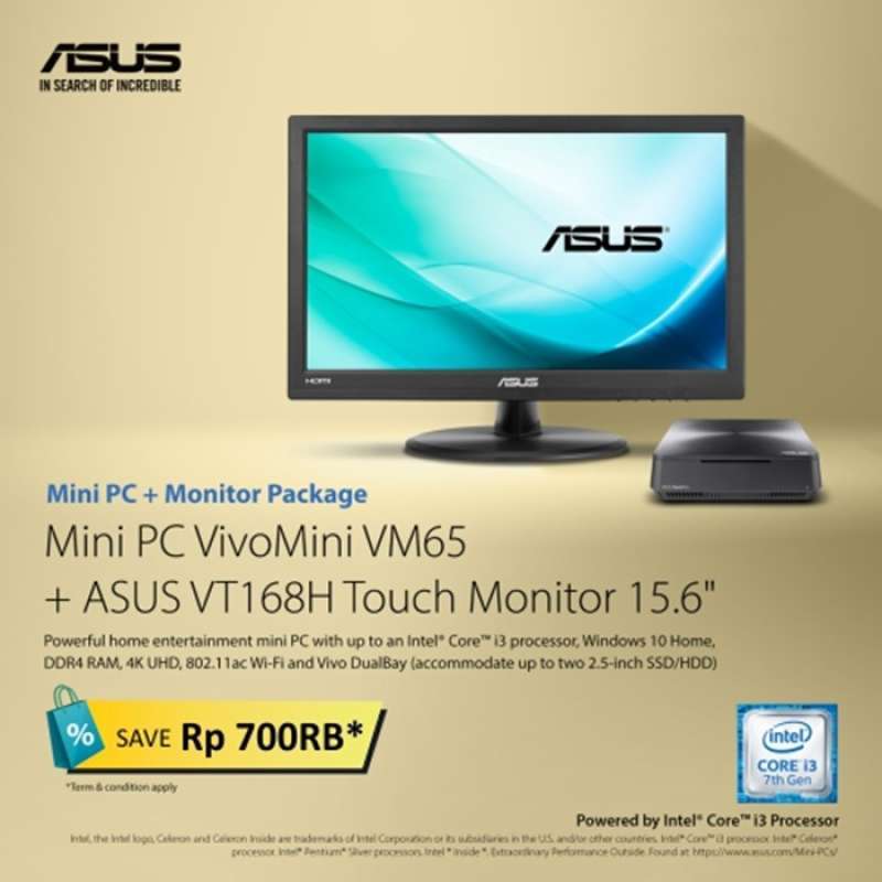 Jual Asus Mini Pc Vivomini Vm65 Bb7100wd Asus Vt168h Touch Monitor 15 6 Online November 2020 Blibli
